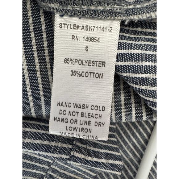 Mahina Hawaii Women’s Railroad Stripe Strappy Cross back Pinafore Dress SZ SM - Picture 8 of 8